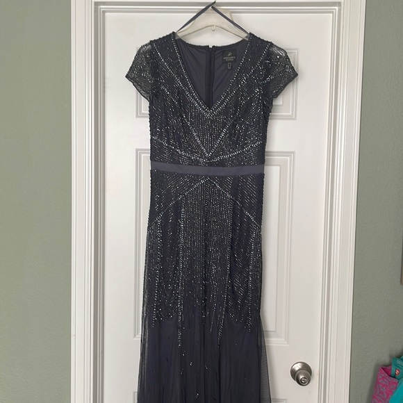 adrianna papell beaded dress Beaded Fringe Short Wedding Dress by Adrianna Papell 40451